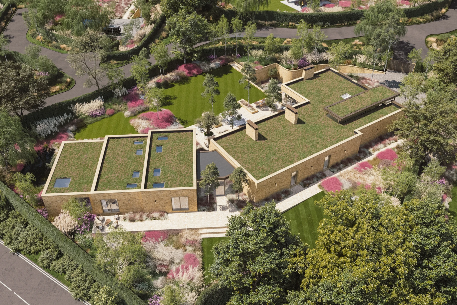 The Plateau Aerial Side View